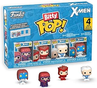Funko Pop! Bitty: X-Men - Magneto, Scarlet Witch, Quicksilver, and Mystique - 0.9 Inch (2.2 Cm) - Anime Collectable - Gift Idea - Stackable Display Shelf Included