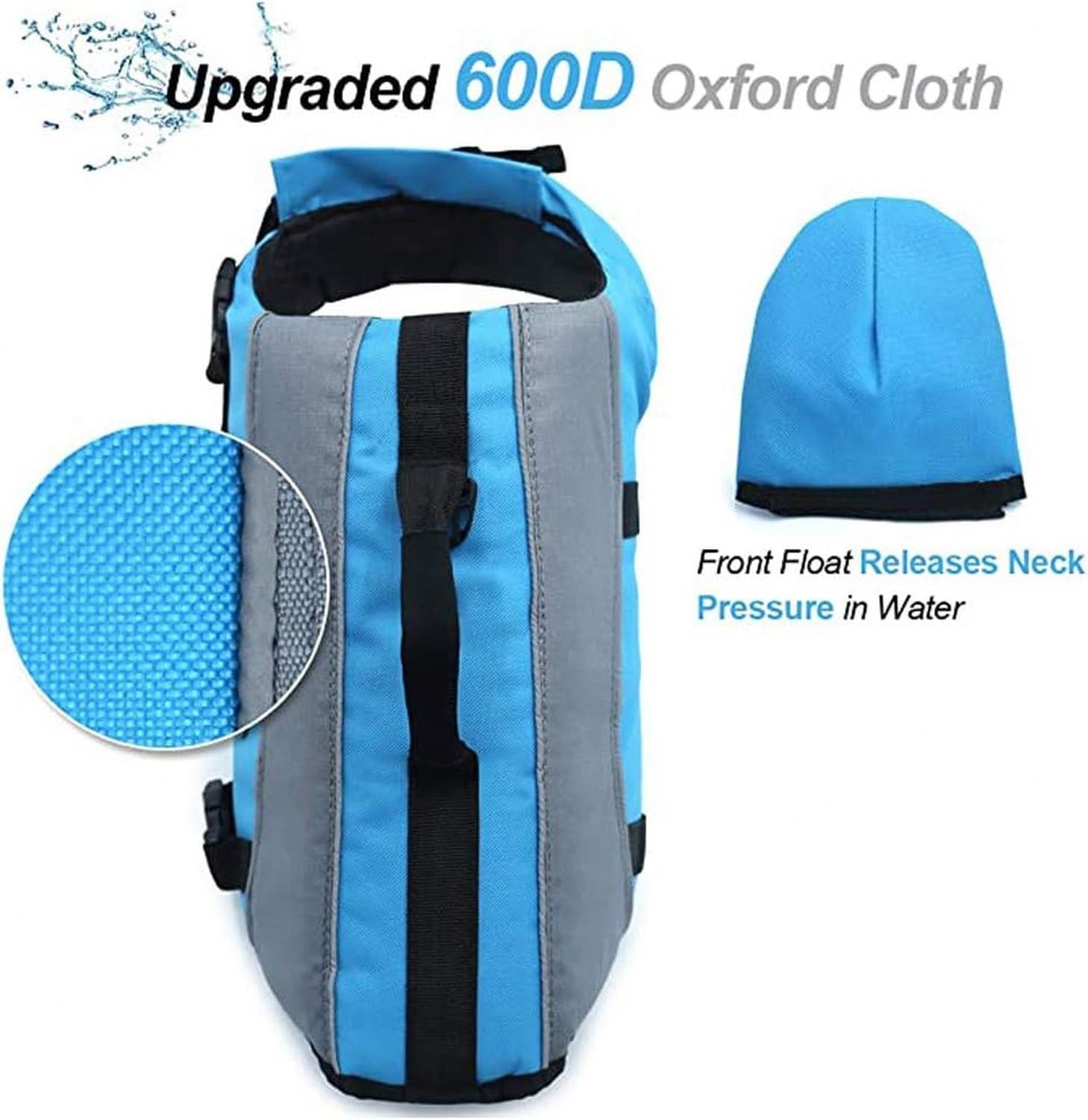 Chaleco Salvavidas para Perro, Chaleco de Flotación para Perros con Asa de Rescate y Buena Flotabilidad, Reflectante para Seguridad en Piscina, Playa y Navegaci, Blue, XL