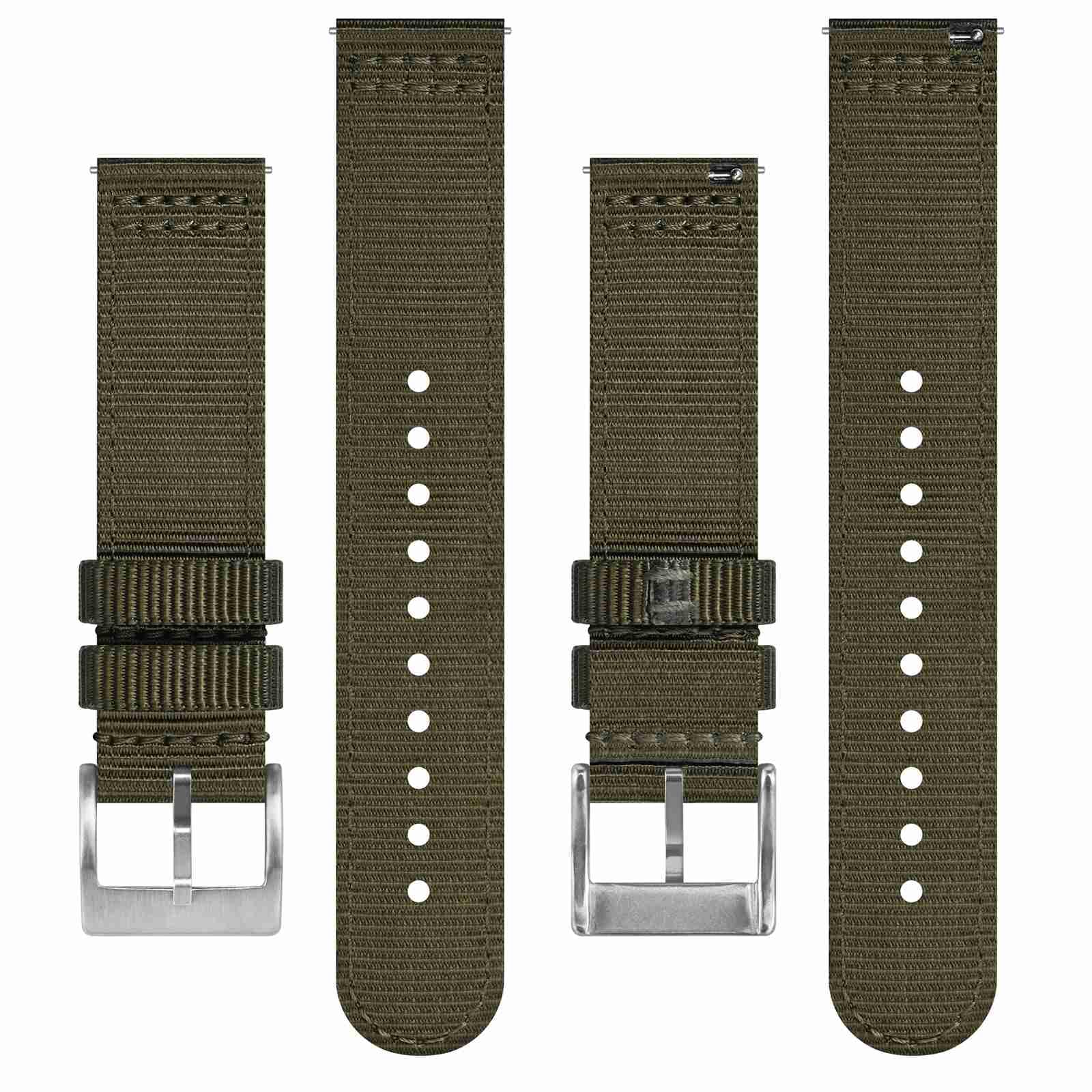 BISONSTRAP Cinturini in Nylon da Uomo, Cinturino per Orologi Militari, Sgancio Rapido, Fibbia Spazzolata, Larghezza Cinturino 18mm 19mm 20mm 22mm