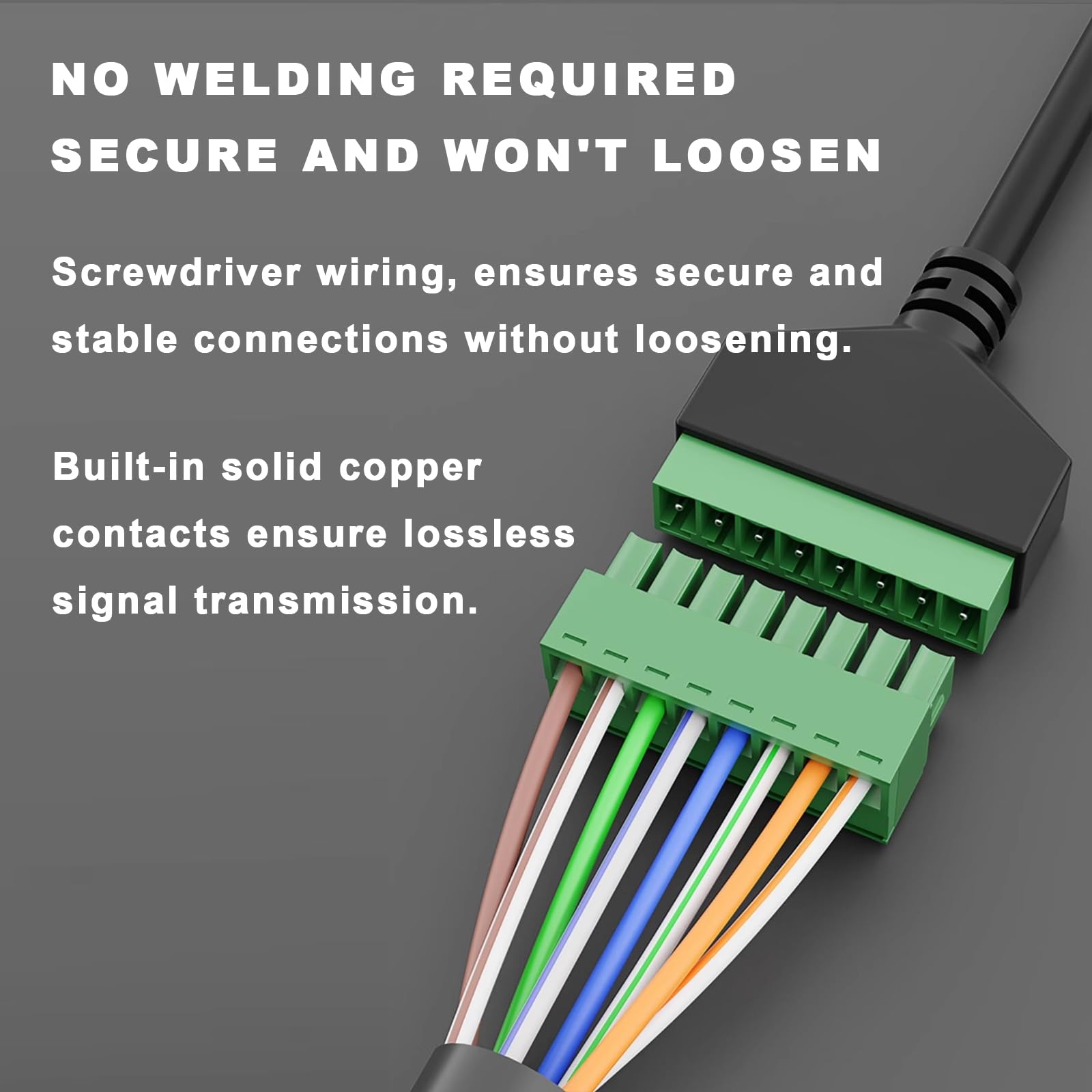 DQLIOWUO 4 connettori da 0,3 m RJ45 femmina a terminale a vite a 8 pin per estensore Ethernet Cat7 Cat6 Cat5e Cat5, cavo di prolunga AV CCTV UTP DVR