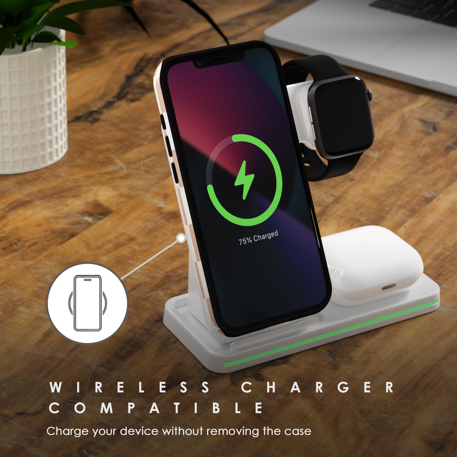 Checkered Phone Case for iPhone 14 iPhone 13 Case Plaid Lattice, Girly Cute Checkerboard Case for Women, Aesthetic Checker Print Design, Slim Thin Hard Shell Plastic Cover, Tan Brown White - Image 6