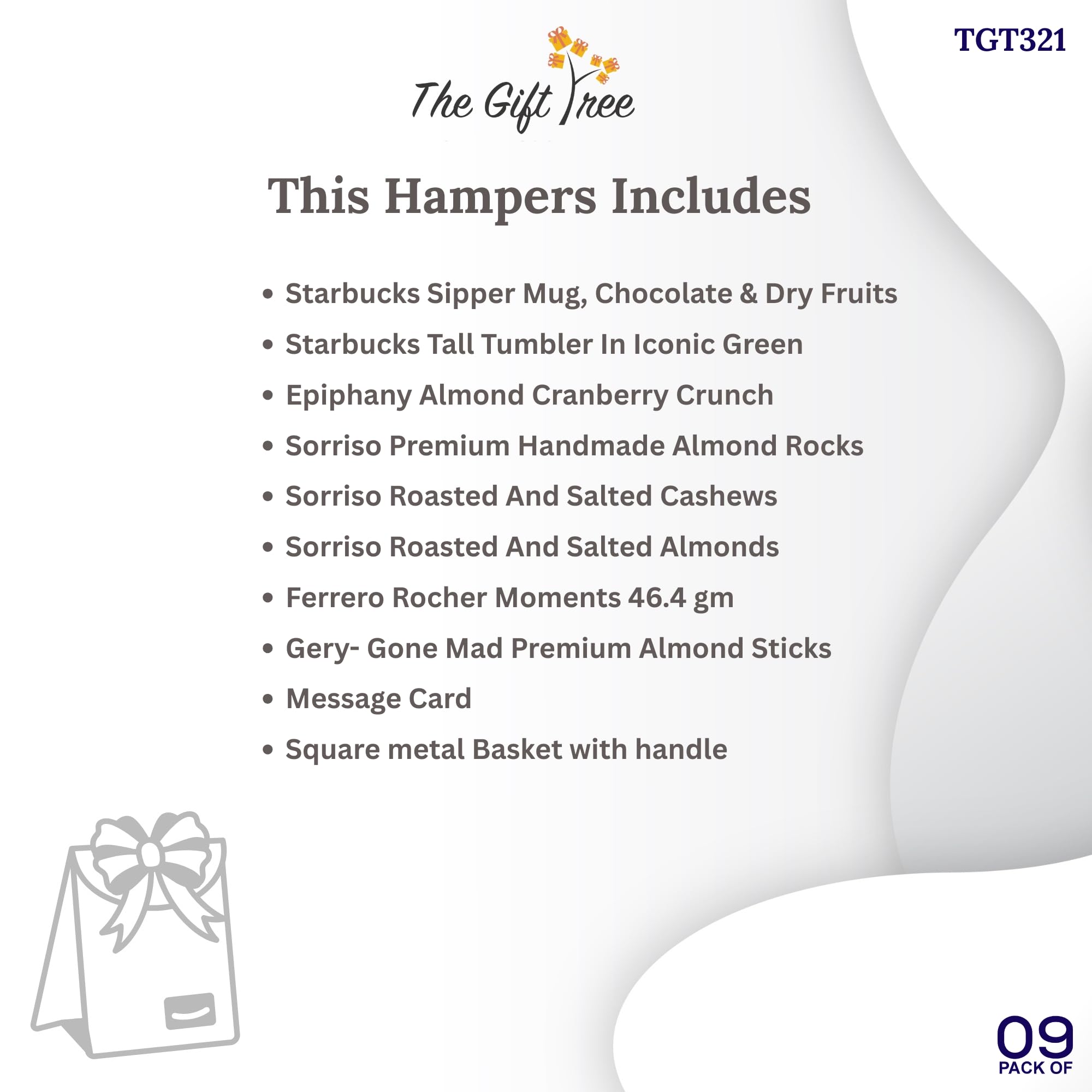 The Gift Tree Gift Hamper With Sipper Coffee Mug, Dry Fruits & Chocolates Hamper, Snack And Munchies Gift Hamper Basket, Gifts For Christmas, New Year, Family, Friend, Clients 1
