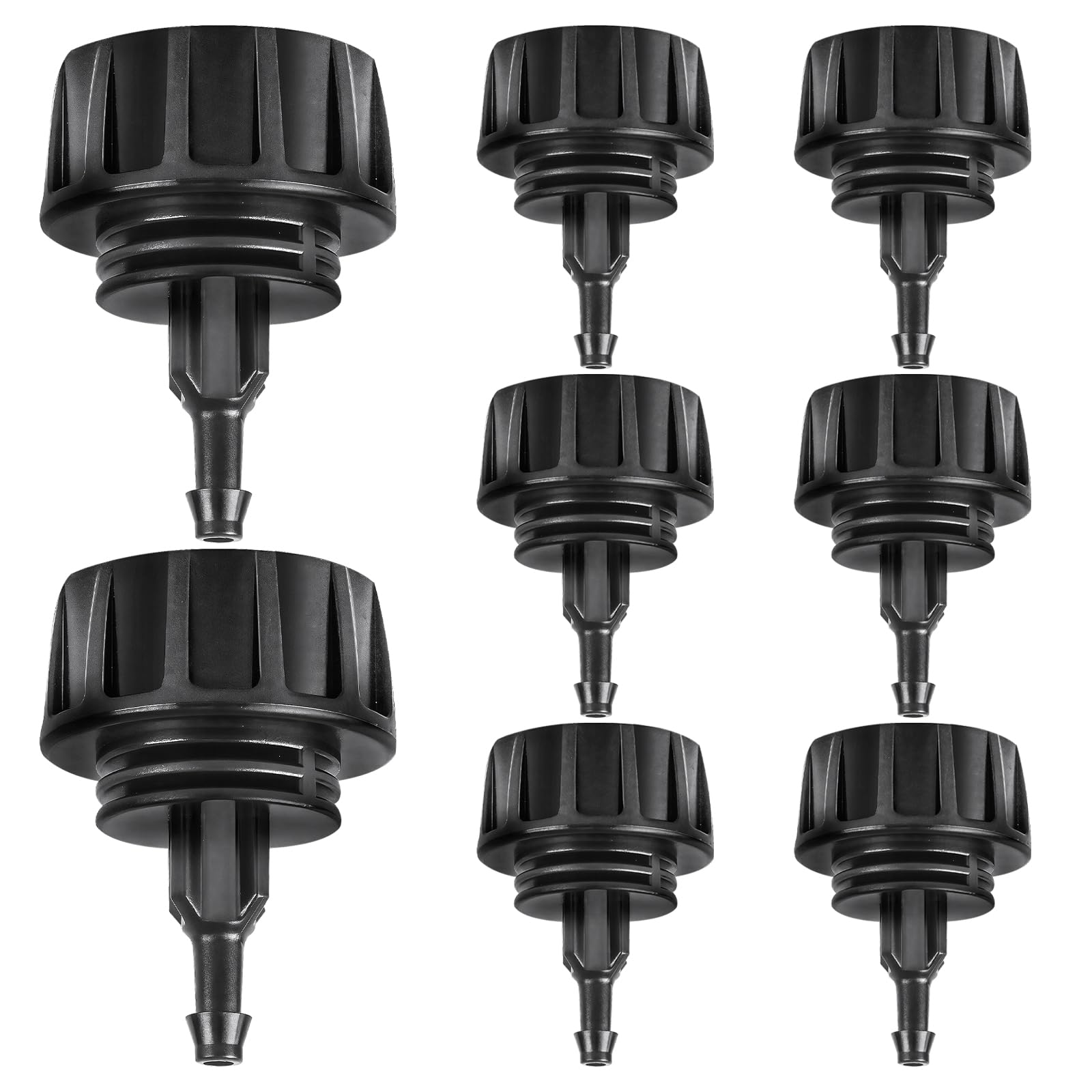 TTioDri 1/4" Drip Irrigation Fittings, 26 Pcs Lock Barbed End Plug Connectors for 1/4 Inch Drip Irrigation Tubing Drip Line End Cap Parts with Lock Nut for Garden Lawn Drip Systems
