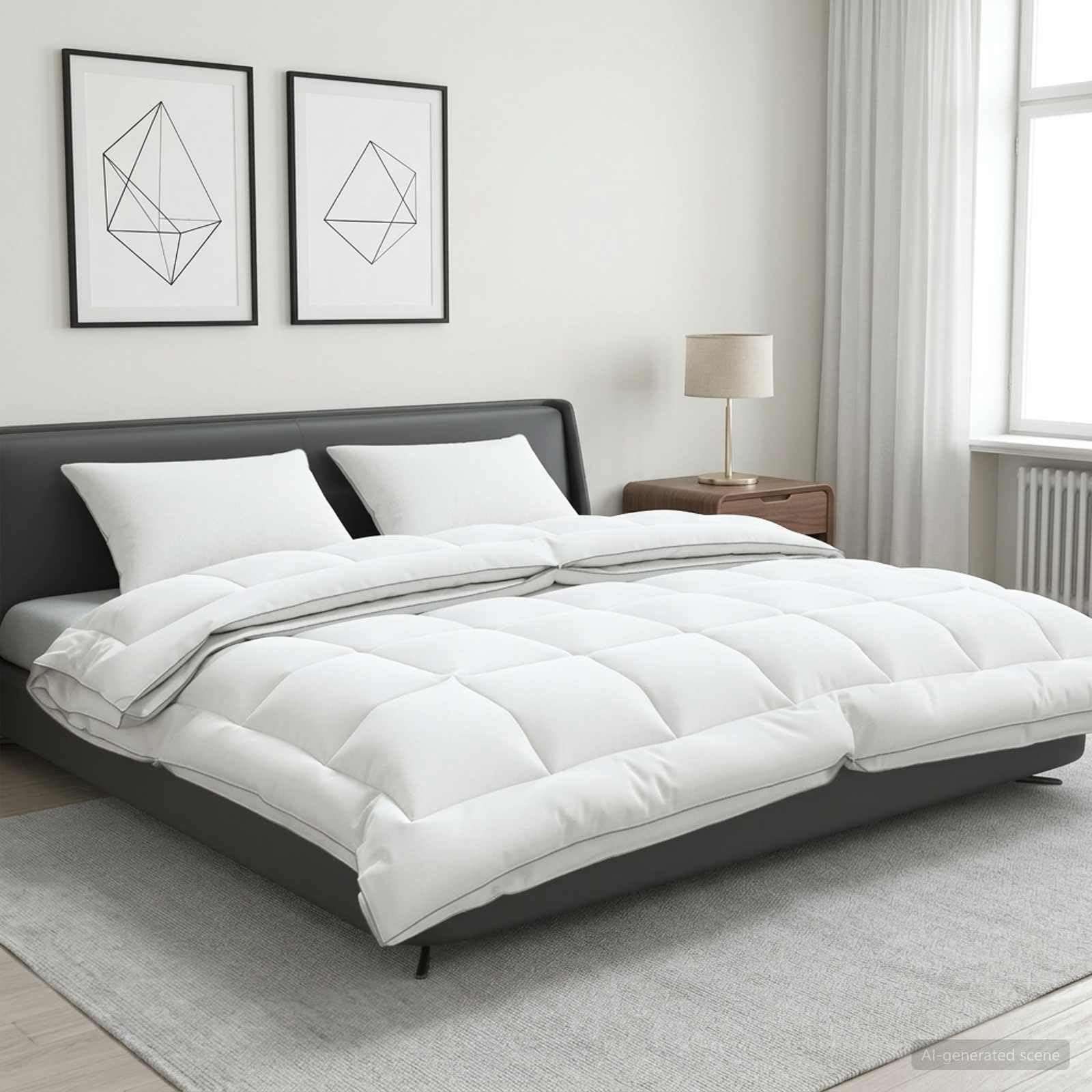Fengshui Wełna kołdra i poduszka zestaw 3 szt. 220 x 260 cm