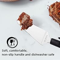 Vista 2 de Juego de espátulas para servidor Black Pie Premium – Cuchillo de acero inoxidable liso y dentado para tartas, pizza y postres Utensilios de cocina
