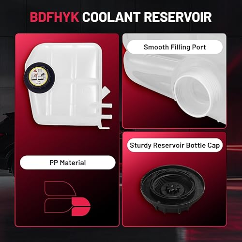 Vista 75 de BDFHYK Tanque de desbordamiento de depósito de expansión de refrigerante del motor compatible con Transit-150 Transit-250 Transit-350 HD 2015-2019