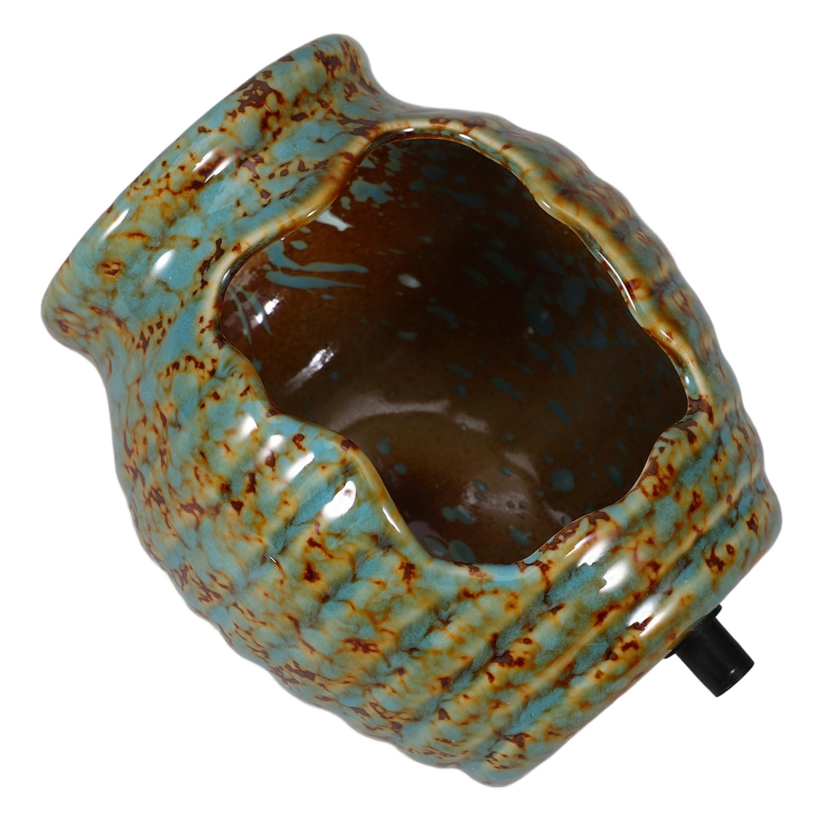 HEMOTON Large Garden Bowl for Water Feature Ceramic Garden Fountain Jar with Comfortable Water Flow Ecological Courtyard Jar for Fish Tank and Landscape