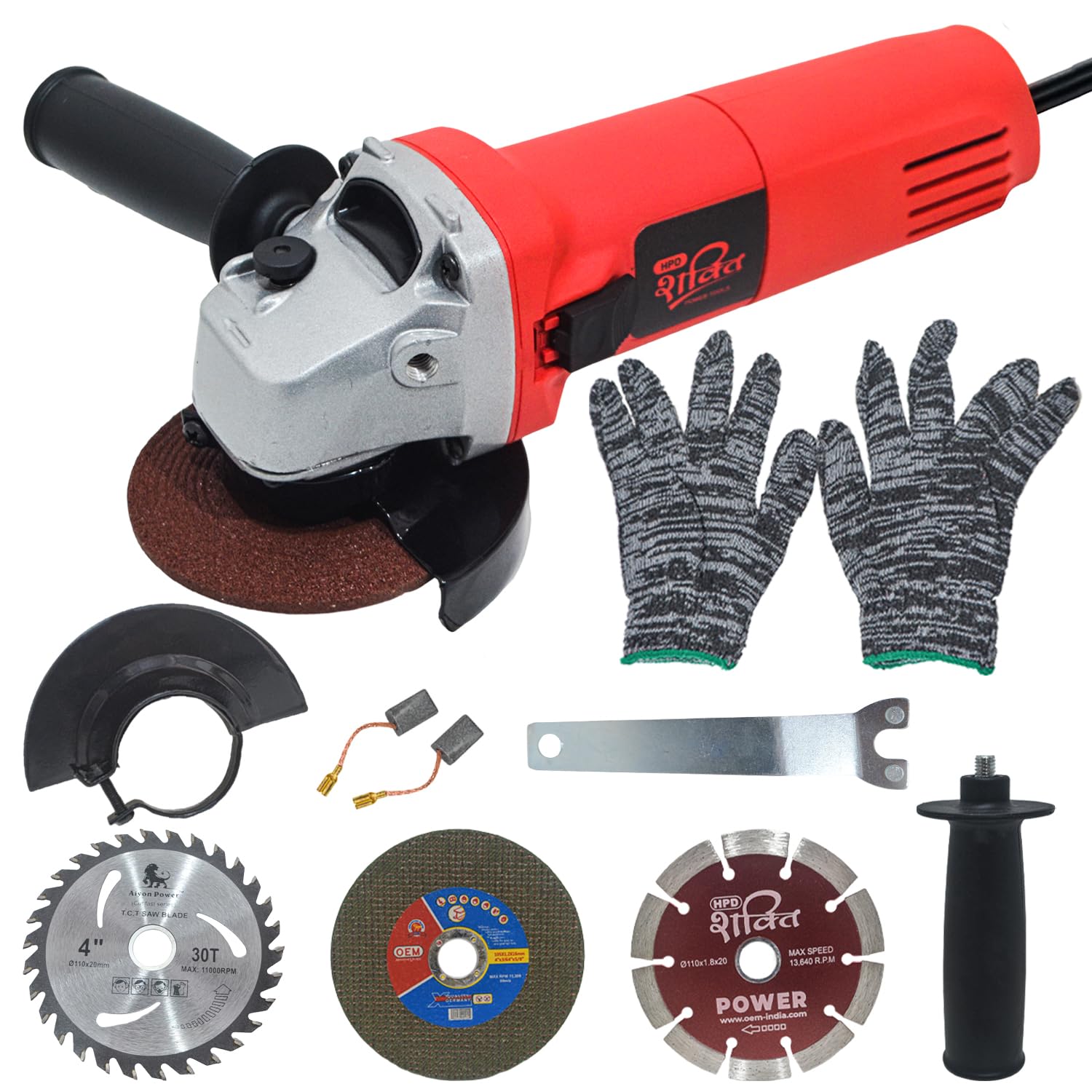 HPD Shakti Angle Grinder 6-100 With (Metal Cutting Wheel,TCT & Marble Cutting Blade) Heavy 710 Watt Copper Motor 4 Inch / 100MM | Hand Cutter RED 6100 Model Combo Set (B09WGZ8WCP) Amazon Price History, Amazon Price Tracker