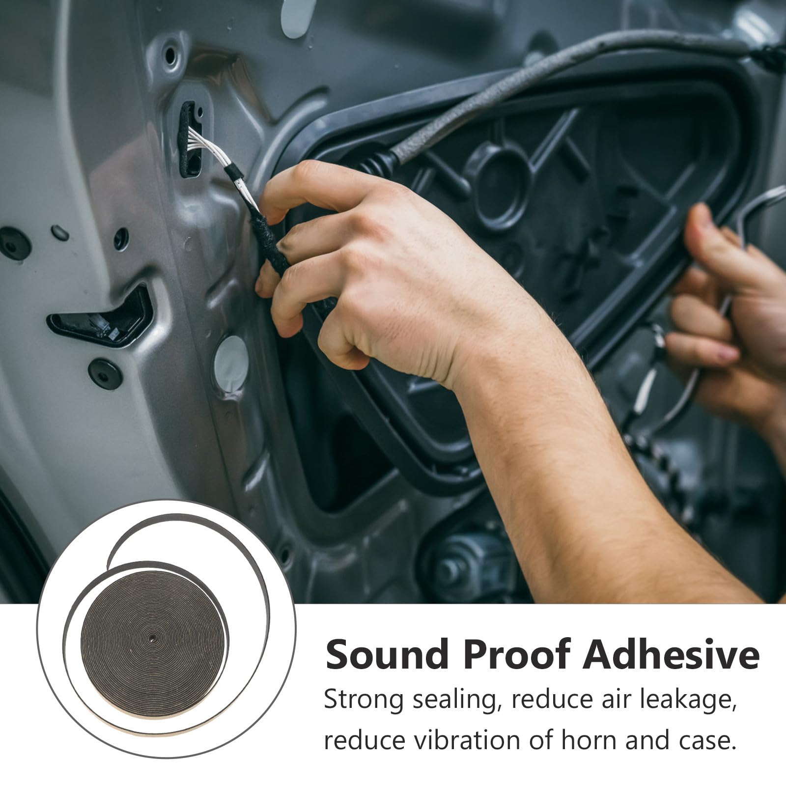Ciieeo Bande de Mousse Ruban d'Étanchéité 10 Mètres 12 MM pour Haut-Parleur Isolation Acoustique Adhésive