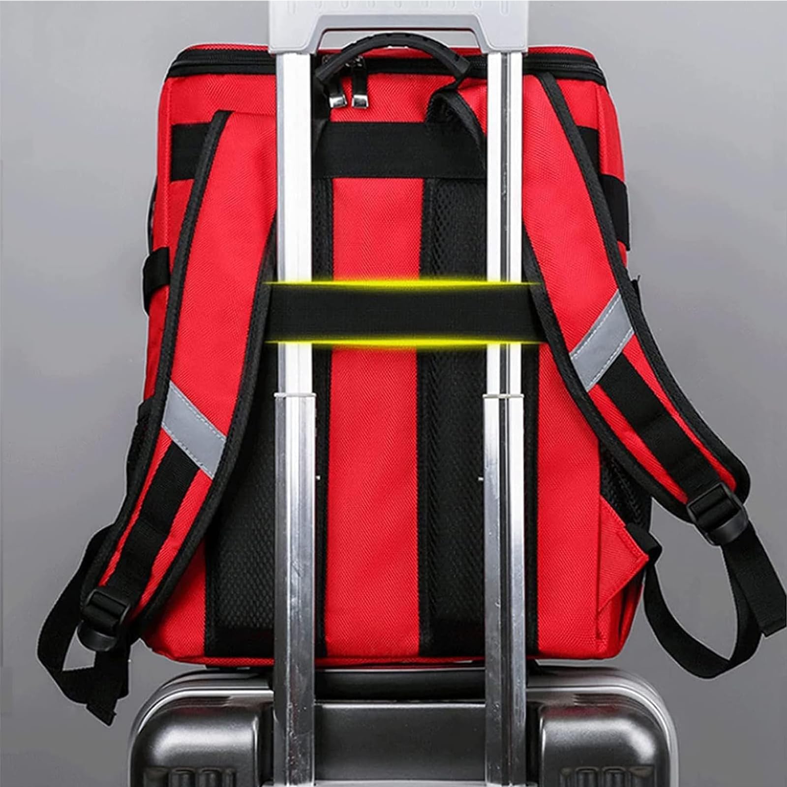 Kit de primeros auxilios portátil con suministros médicos esenciales para emergencias en el hogar, oficina, campamento y lugar de trabajo, Red