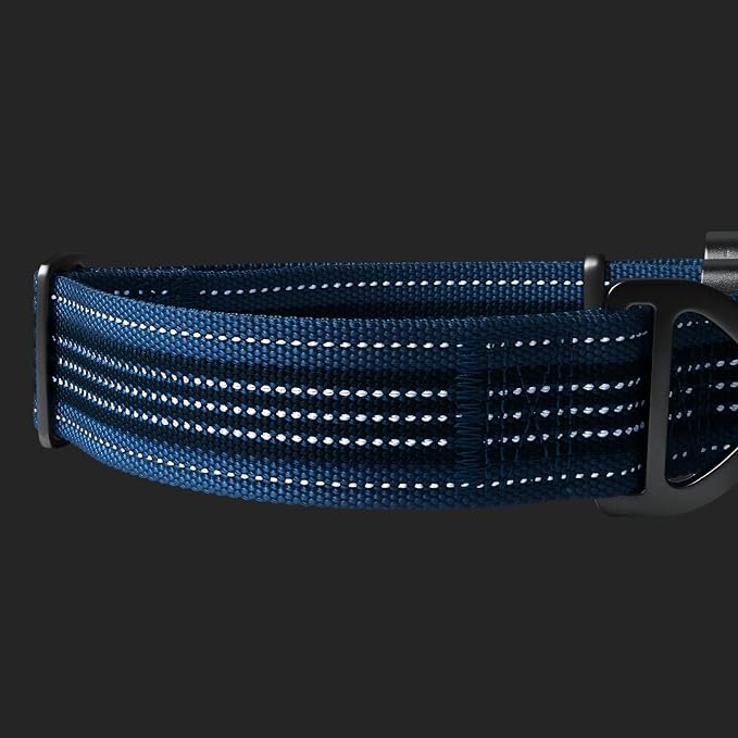Collar para perro mediano 1.5 pulgada ancho verde militar reflectante miniatura 3
