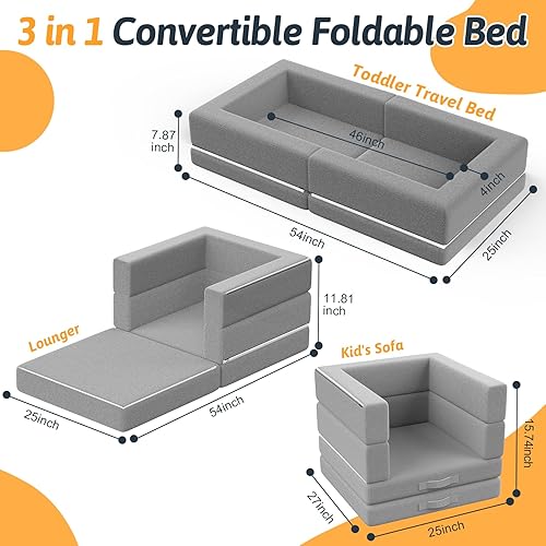 Miniatura 2 de Cama plegable portátil para niños pequeños suave y firme, cama de viaje portátil con pliegues, cama de piso para niños pequeños para viajes, viajes,
