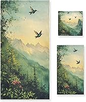 Vista 23 de Aztec Pattern5 - Juego de toallas decorativas para baño, juego de toallas de baño de microfibra absorbente, toallas de playa elegantes