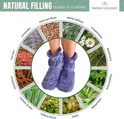 Miniatura 8 de Herbal Concepts Bota de aromaterapia con forma de envoltura para microondas hecha de linaza orgánica, menta y menta verde para pies  Botines cómodos