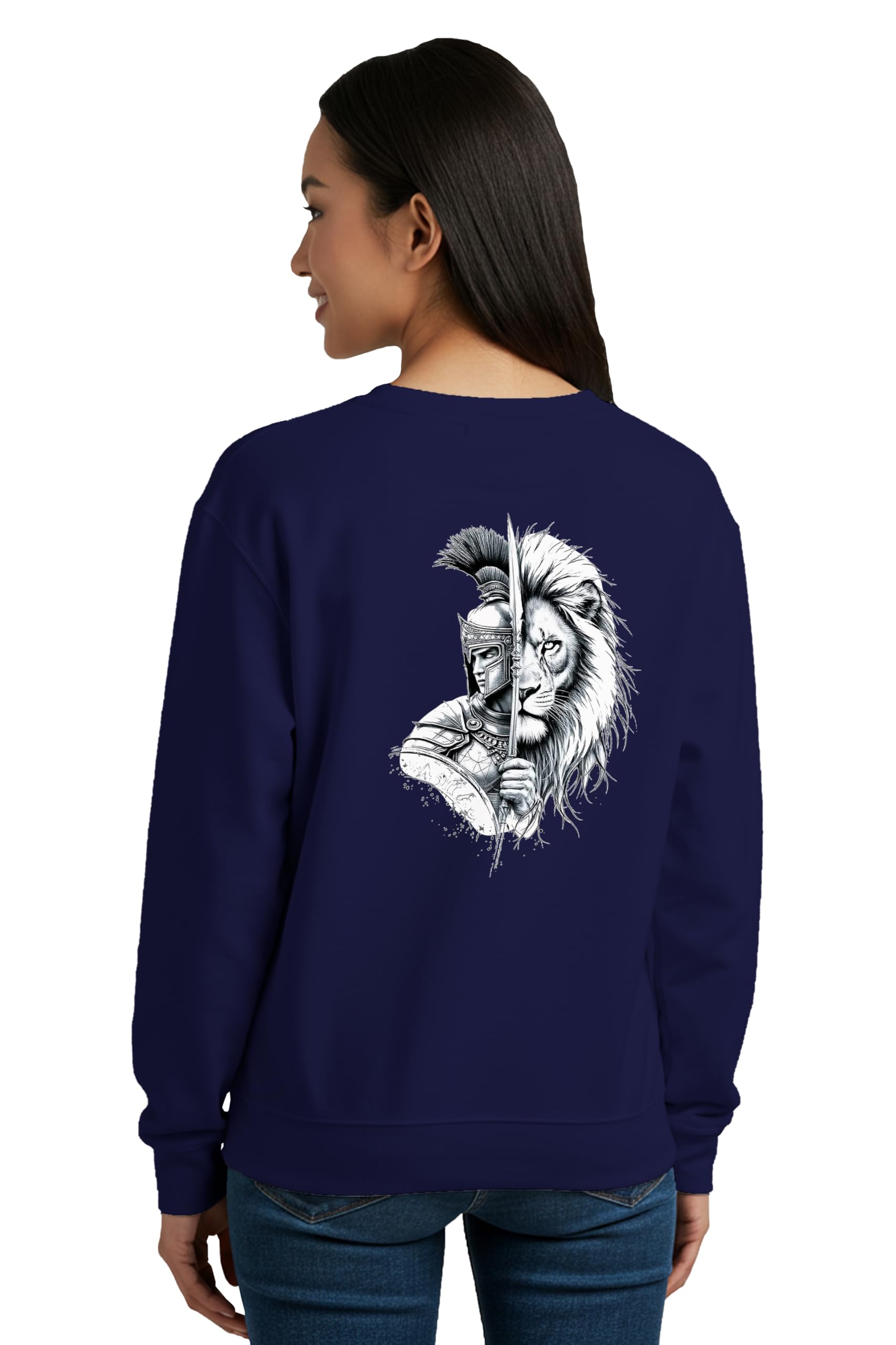 buy that trendz Winter Sweatshirt for Women Soldier Lion Graphic Printed Round Neck Regular Fit Cotton Blend Gen Z Casual Sweatshirt-picture-6