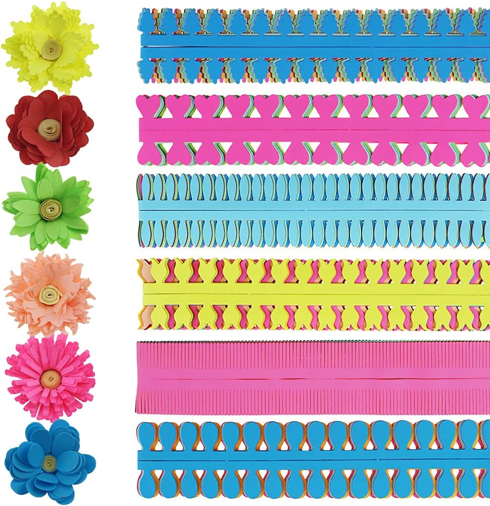 SaktopDeco Colorful Quilling Paper Flowers DIY Flowers Petal Paper Quilling Strips for Beginners Handmade Art Crafts, 13.7 Inch / 35 CM