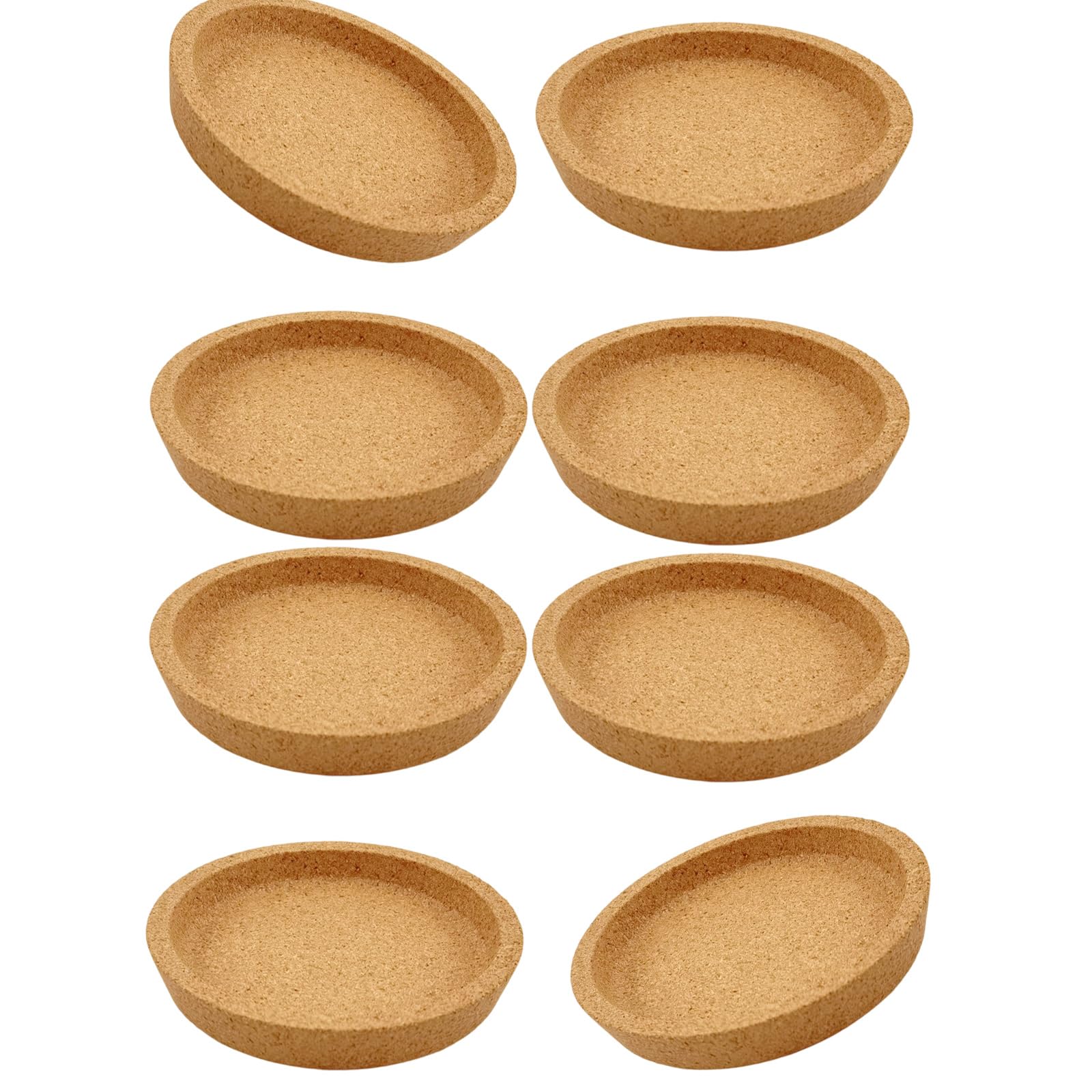 Absorbent Nonslip Cork Drink Coasters for Mugs and Glasses, Round Cup Mats with Raised Lip for Homes Kitchen, Cafes Round Mats