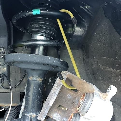 Miniatura 4 de Perchas de pinza de freno, paquete de 2 ganchos de acero resistentes con puntas de goma para trabajos de frenos automotrices (amarillo)