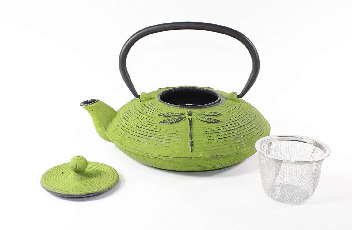 Amazon.com | Japanese Antique 27 Fl Oz Green Dragonfly Cast Iron