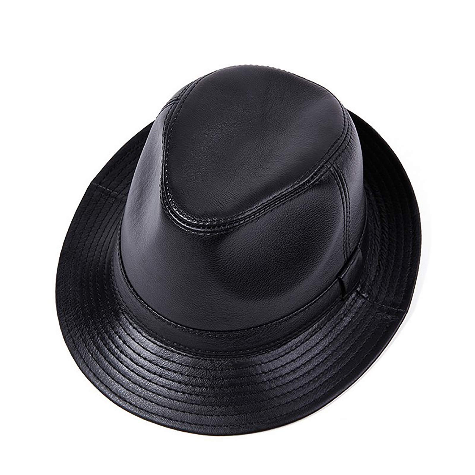 Sombreros de invierno, Hombres Cuero Fedora Panamá Jazz Cap Fiesta Bowler Casual Gentleman Sombreros