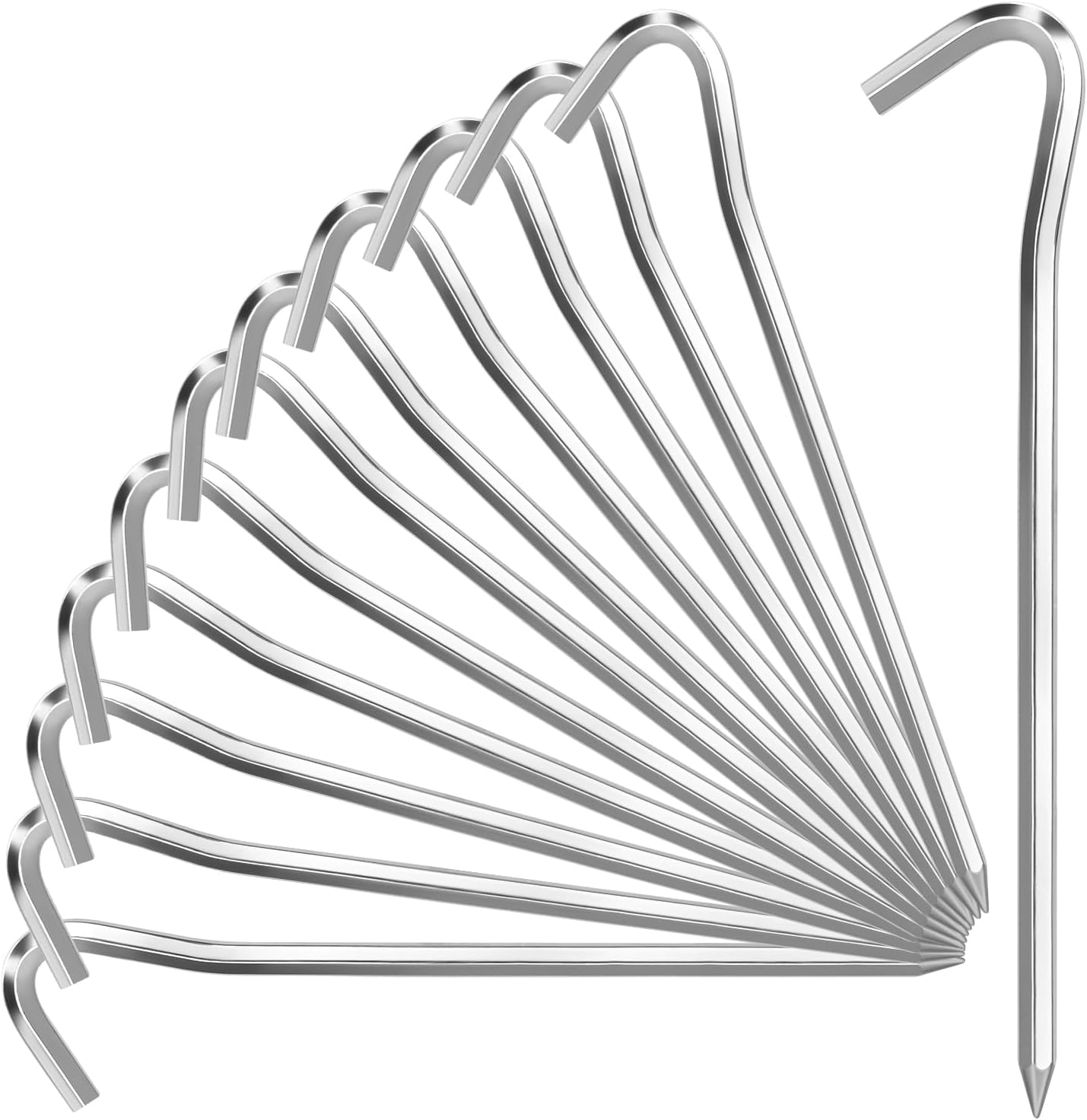 20/40/80 Pack Tent Pegs, 7" Aluminum Tent Stakes Pegs with Hook, Hexagon Rod Lightweight Canopy Stakes Pegs for Camping, Canopy, Outdoor Decoration(7", 20 Pack)