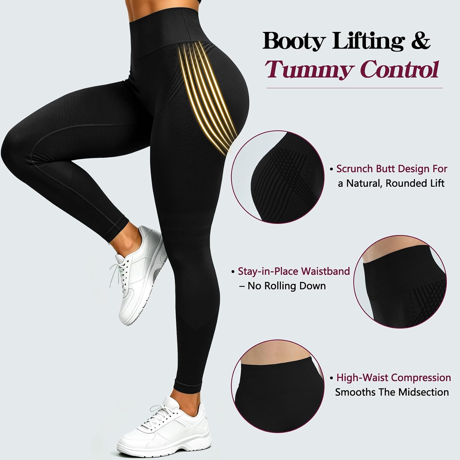 JGS1996 3D Anti Cellulite Compression Leggings Butt Lifting Legging for Women Tummy Control Metabolic Boost Workout Yoga Pant