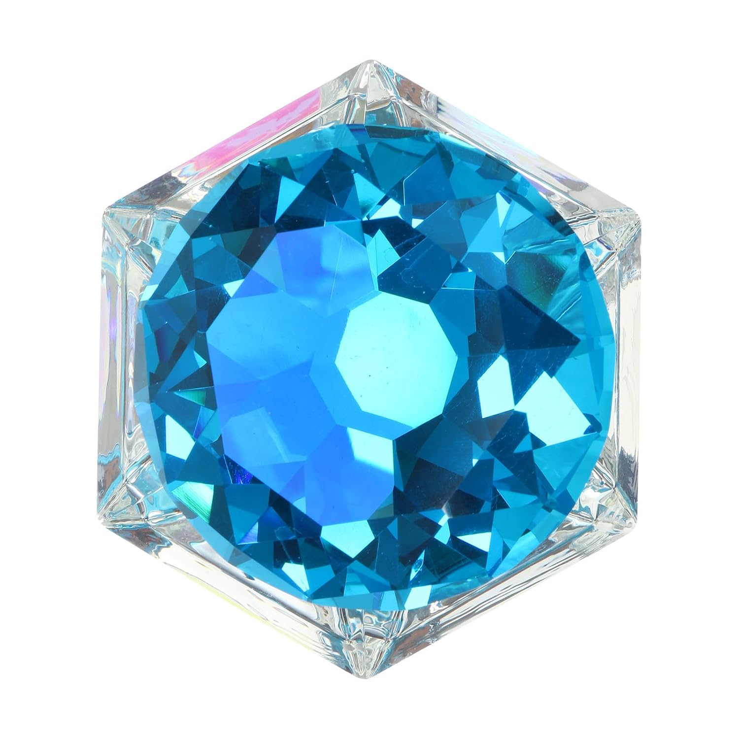 Crystal Nail Art Cup with Lid Octagon Glass Dappen Dish for Manicure Nail Liquid Powder Lake Blue Hexagon Heart Shape