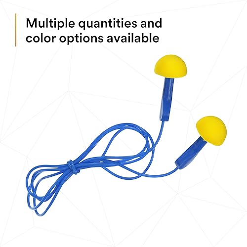 Miniatura 8 de 3M E-A-R EXPRESS Tapones para los oídos 311-1114, con cable, empuñaduras azules, paquete de almohada, paquete de 100 unidades