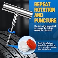 Vista 3 de BETOOLL Kit universal de reparación de neumáticos, kit de 22 tapones de emergencia de alta resistencia, para automóvil, motocicleta, camión, ARB