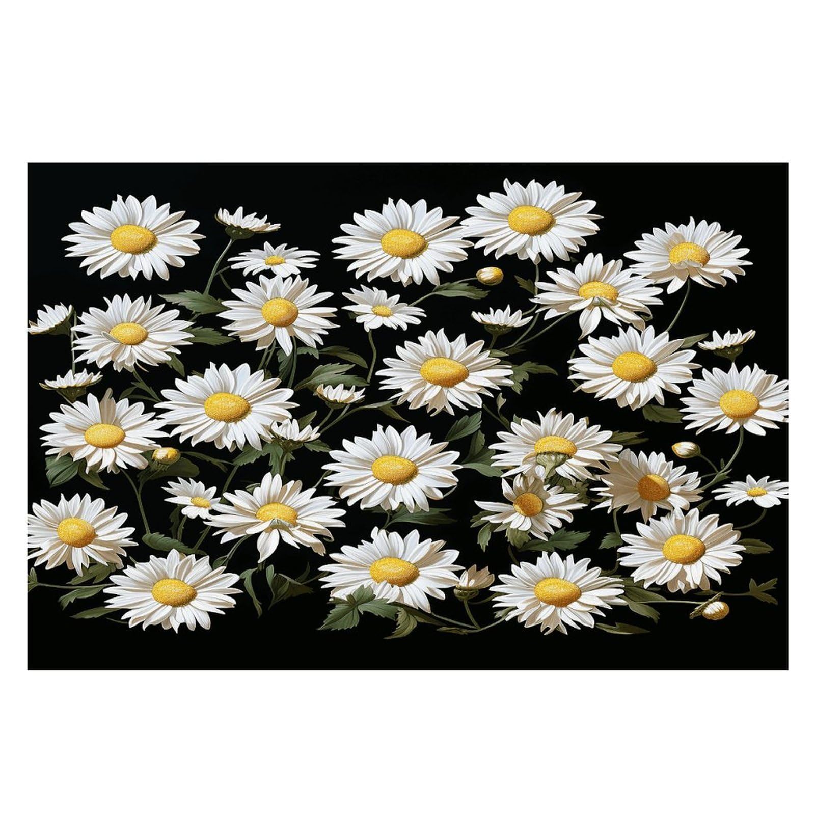 Daisy Placemats Non-Slip Heat Resistant Table Mats Flax Washable Cloth Place Mats Easy to Clean Premium Placemat for Kitchen Dining Table Decor Party Outdoor