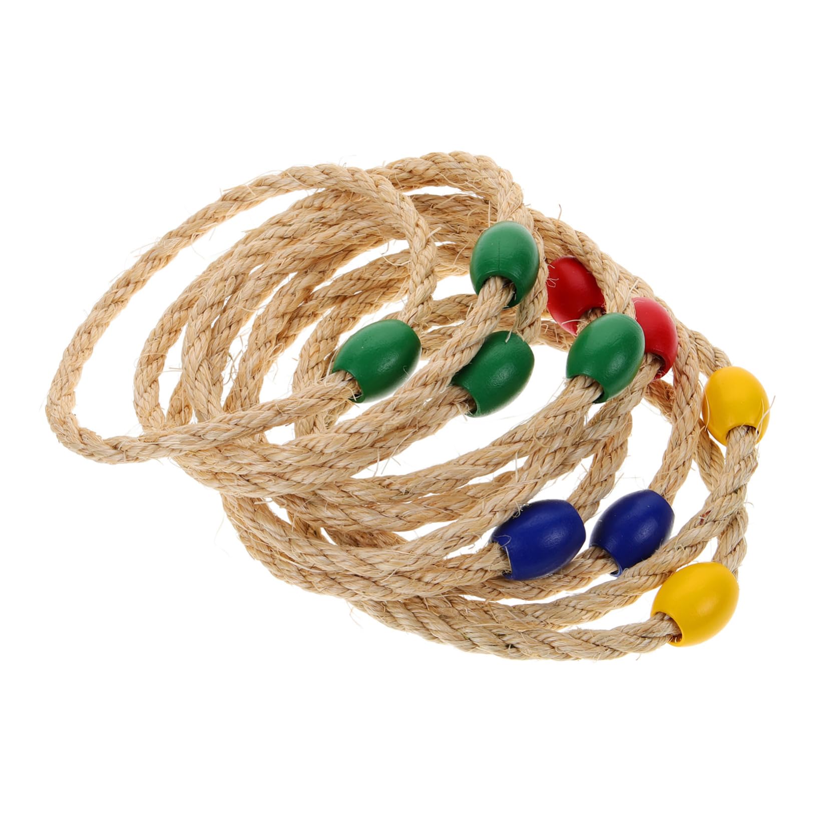 Jeu De Lancer D'anneaux En Bois - 8 Pièces, Corde Naturelle, Couleurs Vives, Jeu Extérieur Pour Enfants (garçon/fille) - 2