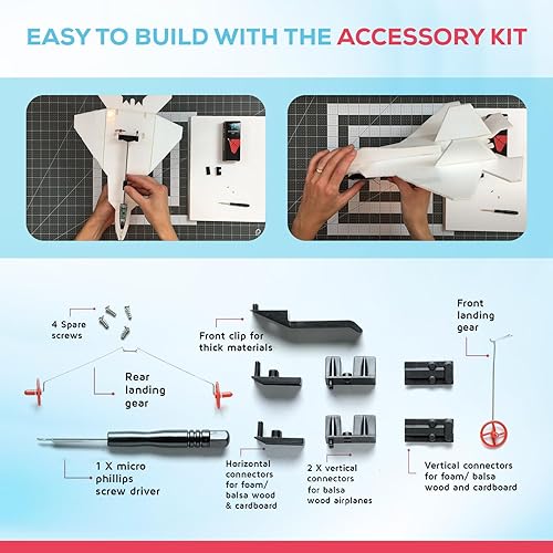 Miniatura 7 de POWERUP El kit de chorro de espuma Raptor 4.0 F-22. Avión controlado por teléfono inteligente. Kit STEM al aire libre para aficionados, pilotos y