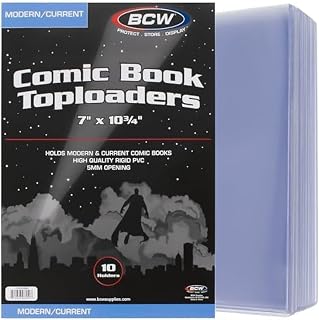 BCW Current Comic Book Top Loaders - 10 Pack | Premium PVC Holders for Modern Comics | Crystal Clear Protection for Single Issues | Display, Store, Ship with Confidence | Comic Book Toploader Rigid