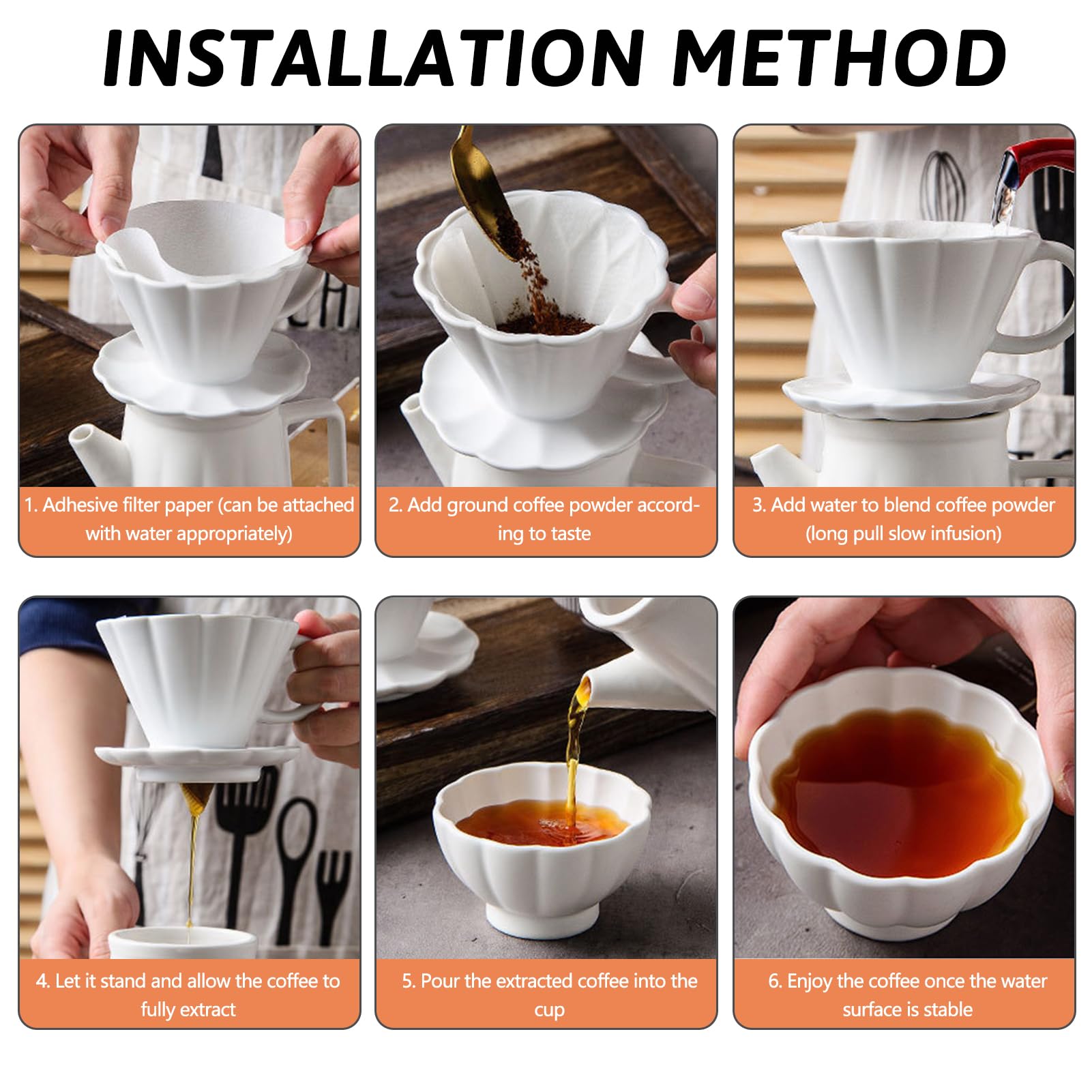 Filtro de café reutilizable de 500 ml, con mini taza de café, para verter sobre con taza de cerámica, filtro de café de porcelana con taza, jarra de café con filtro, regalo para papá mamá