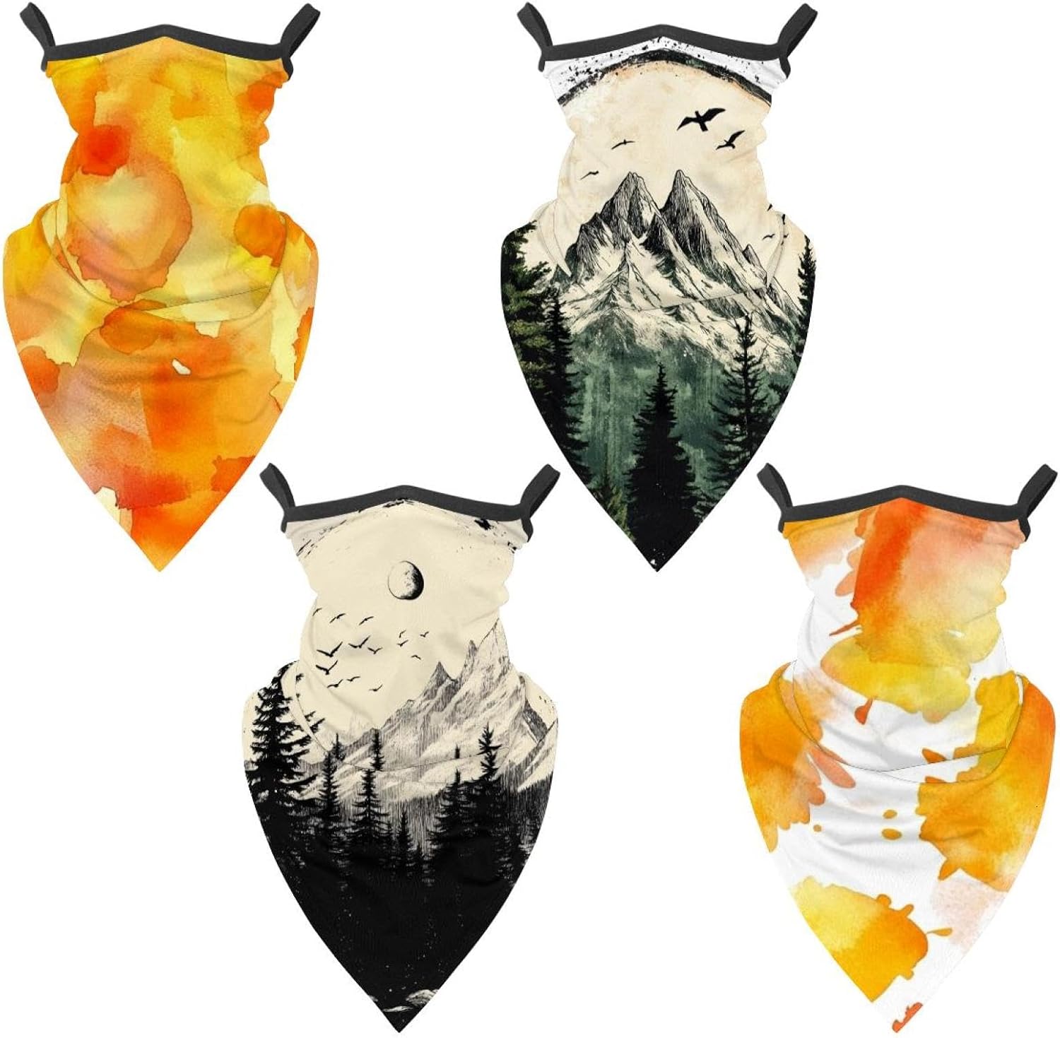 4 Pack Palms (3) Neck Gaiter Face Cover Scarffor Skiing Fishing Hiking Cycling