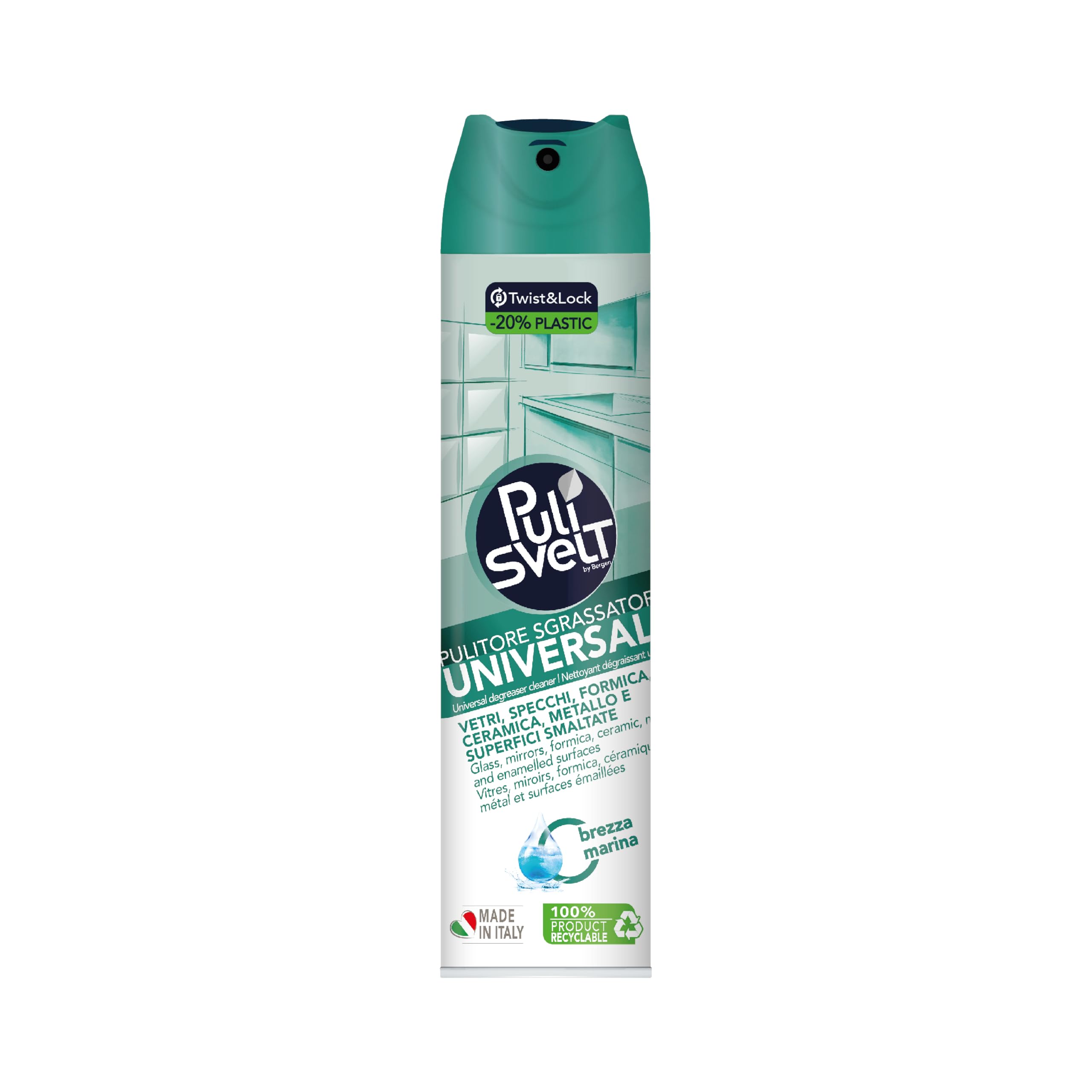 PULISVELT | Pulitore Sgrassatore Universale, Adatto a Tutte le Superfici Dure, della Casa, 300 ml, Confezione da 12 Pezzi