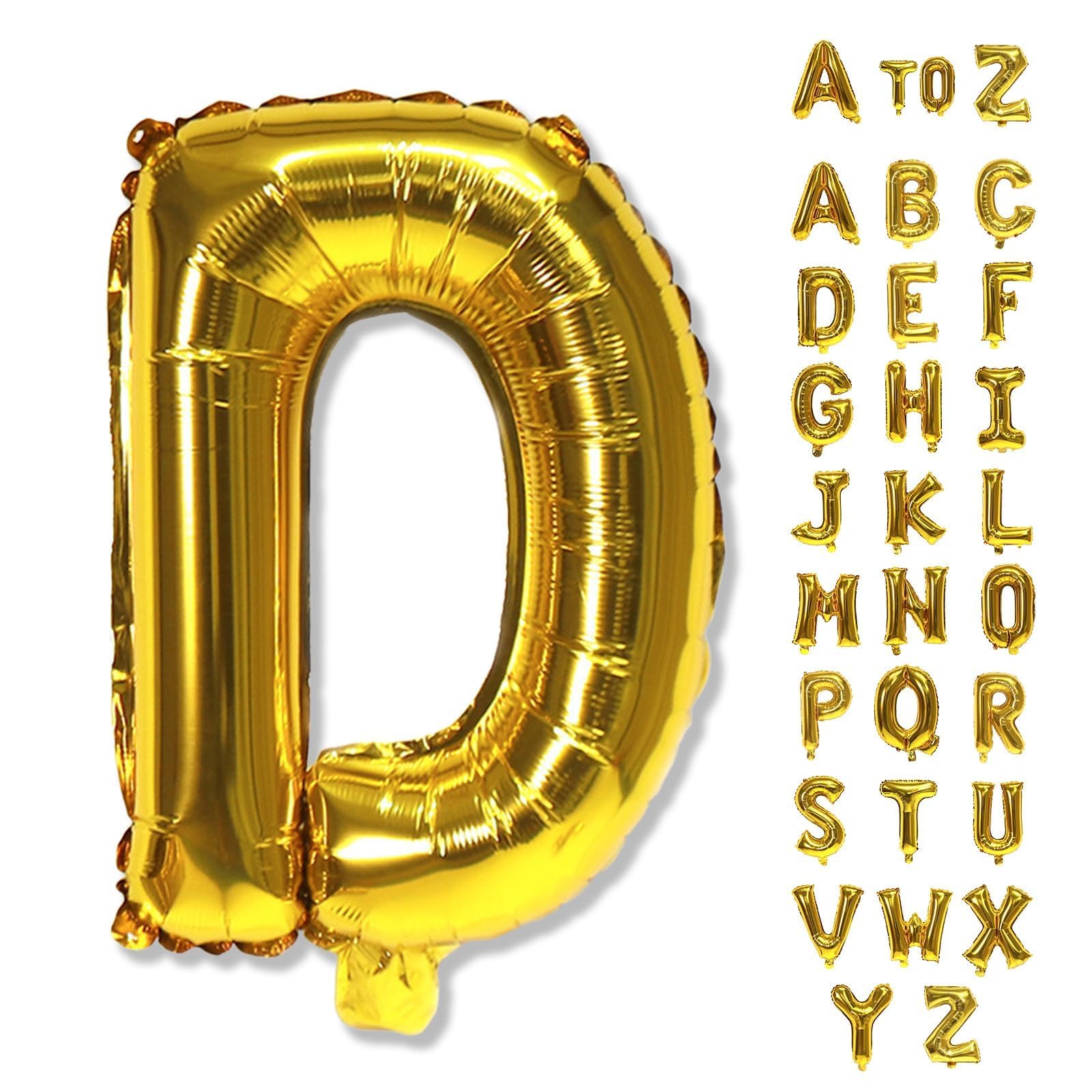 Lingqiang Gold Letter D Balloon 40 Inch | USA Import for Birthday & Anniversary - main product image