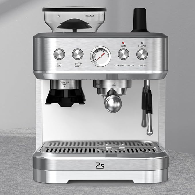 Cafetera con Molinillo Integrado, Cuerpo Acero Inoxidable, para Hogar y Oficina miniatura 4