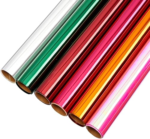 Miniatura 9 de Bright Creations 6 rollos de papel de celofán – Papel de regalo de color transparente para canastas, golosinas y manualidades (17 pulgadas x 10