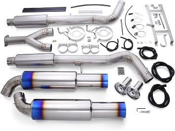 TOMEI Full Titanium Muffler Kit Compatible with Infiniti Q50, Skyline RV37 400R, Type D Exhaust Dual Exit - TB6090-NS21E
