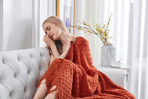 Miniatura 3 de Lunarose - Manta para el sofá, manta de punto suave y acogedora, manta decorativa ligera para el sofá, silla, cama, viajes y sala de estar, apta