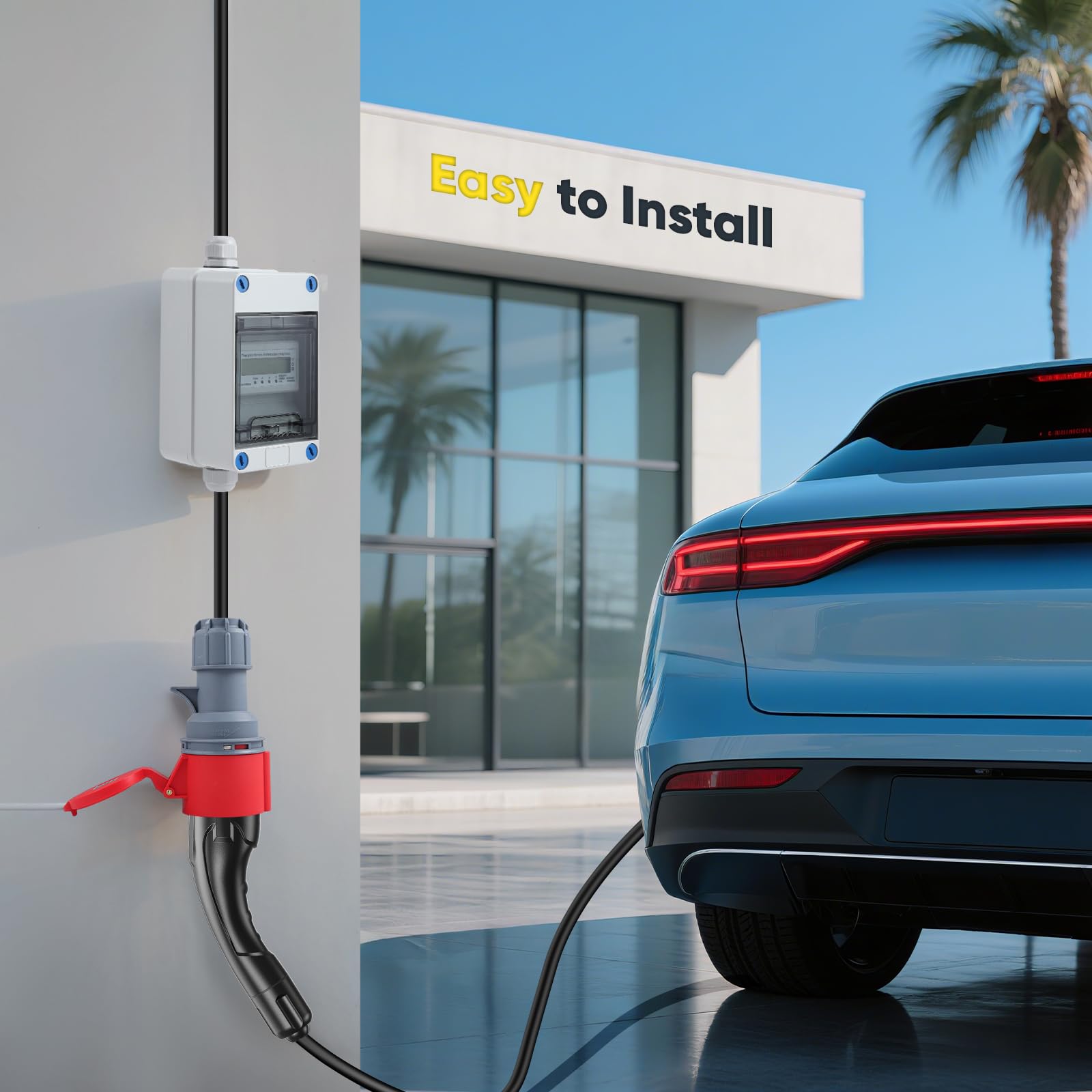 Medidor de electricidad digital móvil 16 A, 400 V, trifásico, con enchufe para tomacorriente