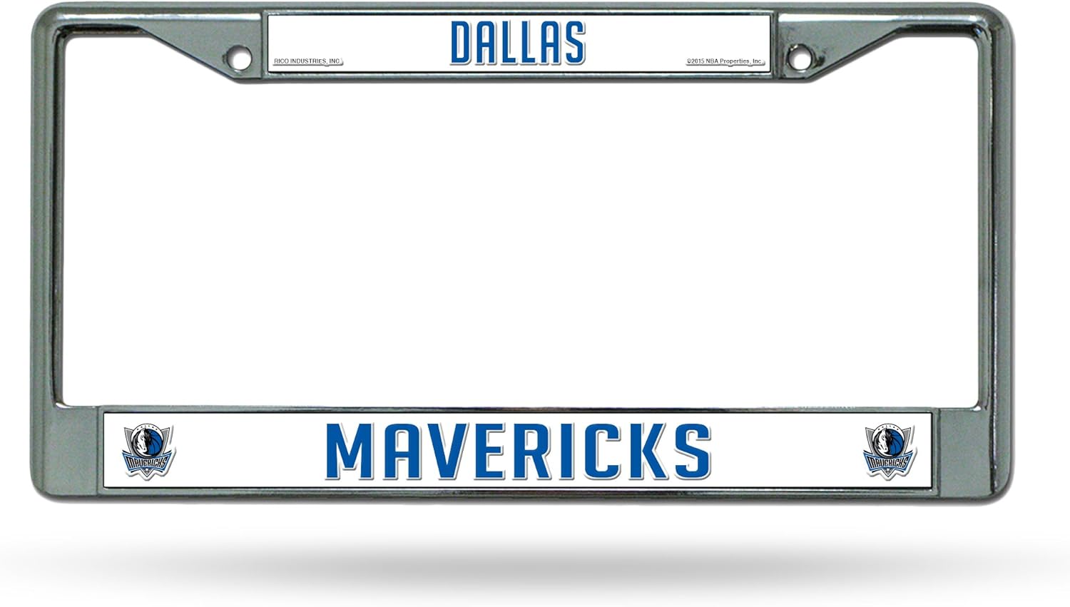 Rico Industries NBA Basketball Premium 12" x 6" Chrome Frame with Plastic Inserts - Car/Truck/SUV Automobile Accessory