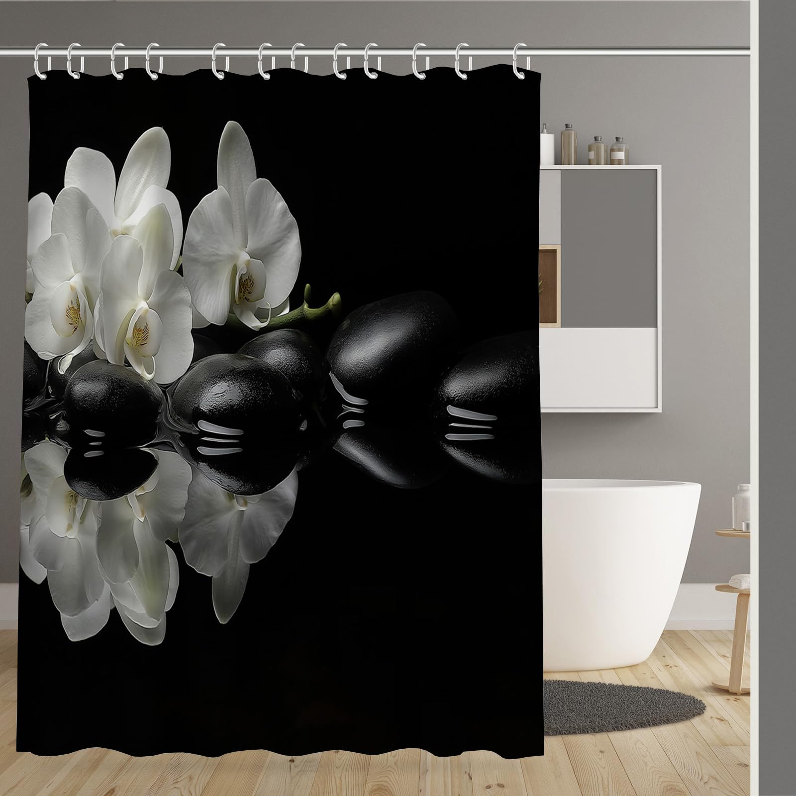 Rideau de douche lesté anti-collement pour préserver votre confort