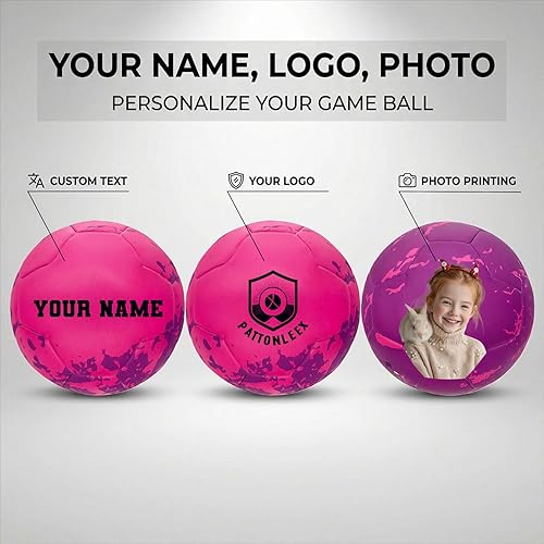 Miniatura 3 de Balón de fútbol personalizado  Nombre, foto, número o logotipo  Pelota de partido y entrenamiento de tamaño oficial 5  Pelota de regalo de cuero