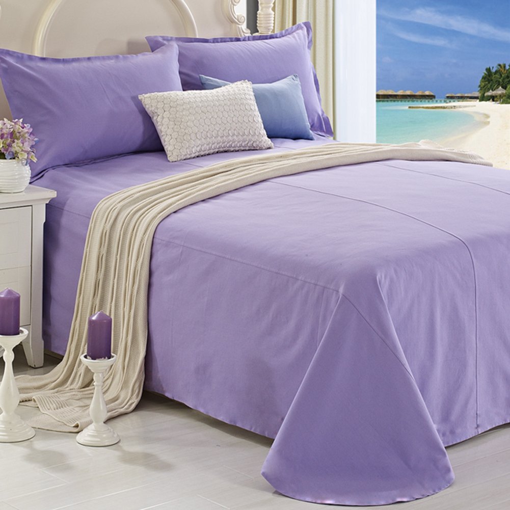 Draps en coton de qualité supérieure parure de lit unie 150x220cm durable