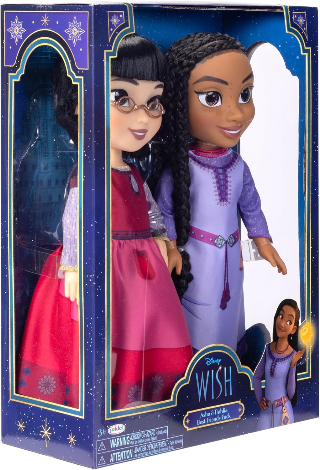 Disney's Wish Asha & Dahlia Dolls Best Friends Pack, 14 Inches Tall, Each with Movie Authentic Outfits and Accessories - Image 4