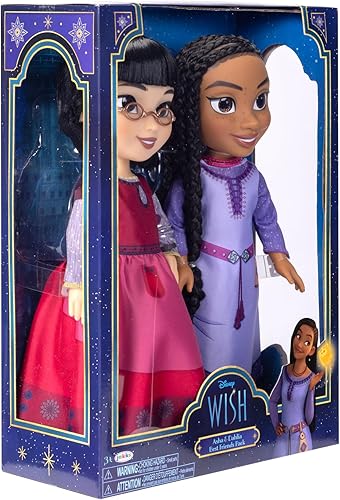 Miniatura 4 de Disney's Wish Asha & Dahlia Dolls Best Friends Pack, 14 pulgadas de alto, cada una con trajes y accesorios auténticos de la película