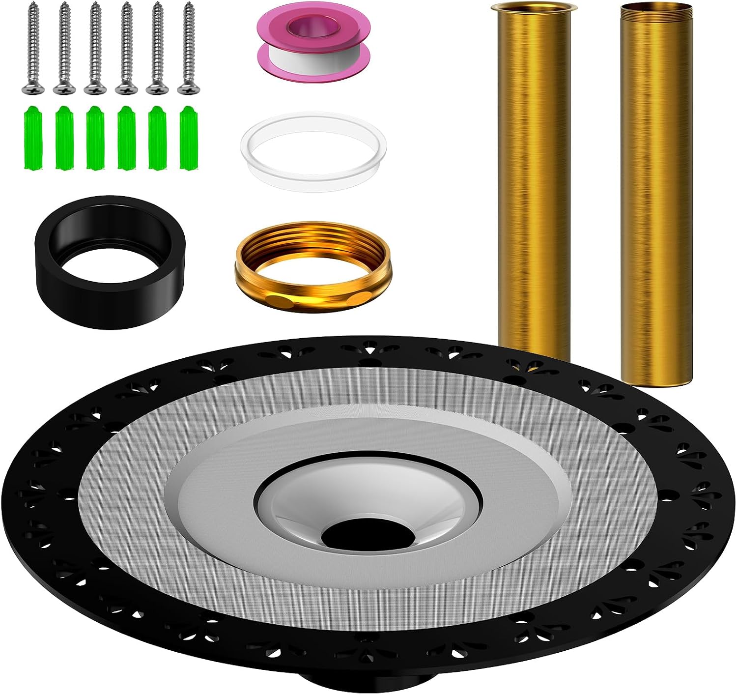 Freestanding Tub Drain Kit, Free Standing Tub Drain Kit for All Freestanding Bathtubs,1-1/2” to 2” Drainage Pipe Fitting, Brass Tailpipe, Quick Installation and Removal