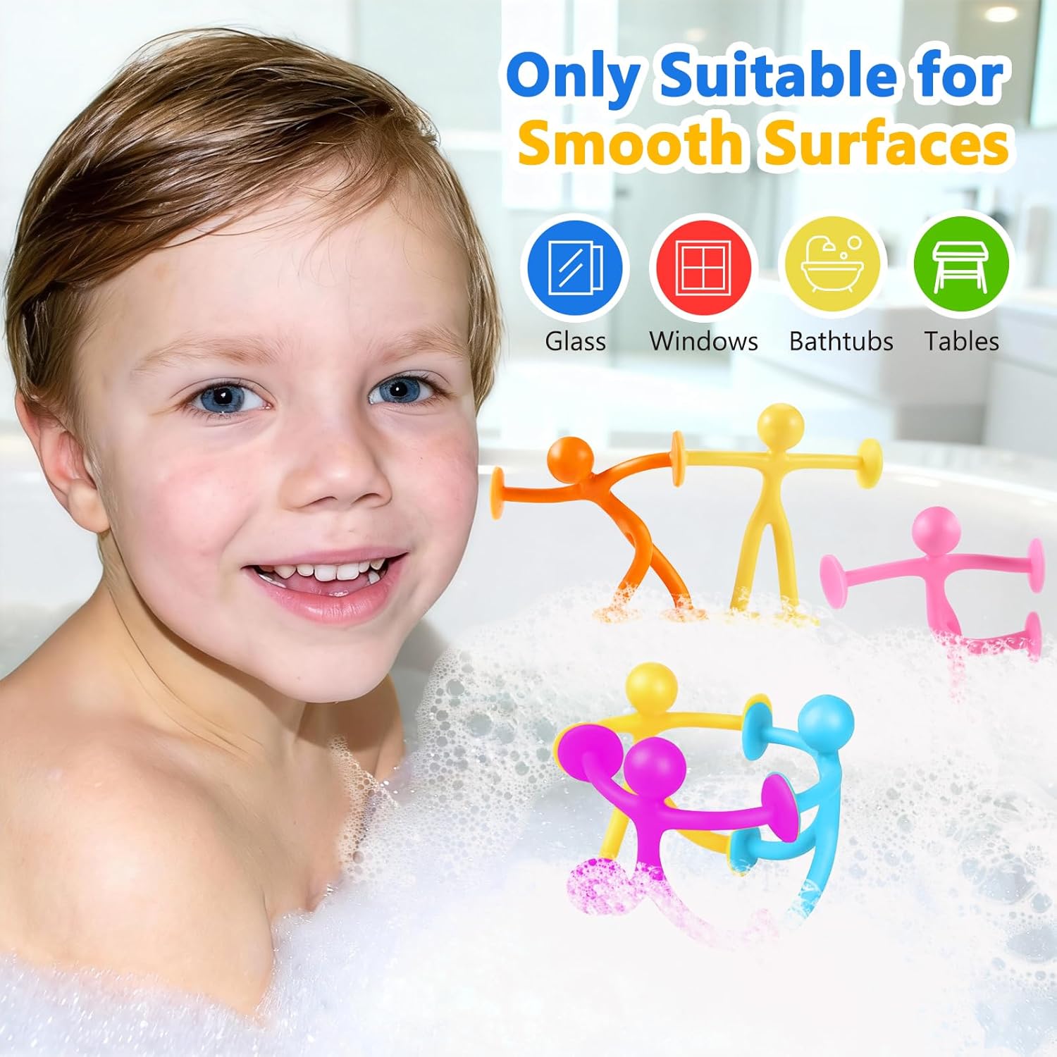 GOLDGE 28 Pack Suction Cup Fidget Toys Sensory Set - Pop, Pull & Stick Travel Sensory Toys for Kids with Autism, ADHD - Stress Relief Fidget Toy for Children Ages 3+, Assorted Colors for Boys & Girls